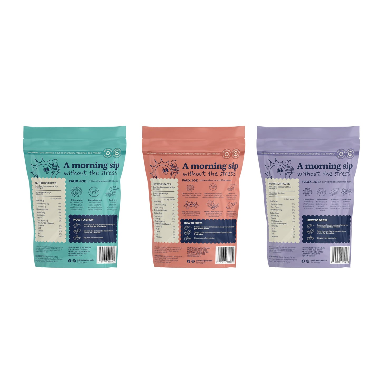 Sip Herbals Dandelion Root Tea - Caffeine-Free Loose Leaf Coffee Alternative - 18 Servings - Organic Coffee Substitute