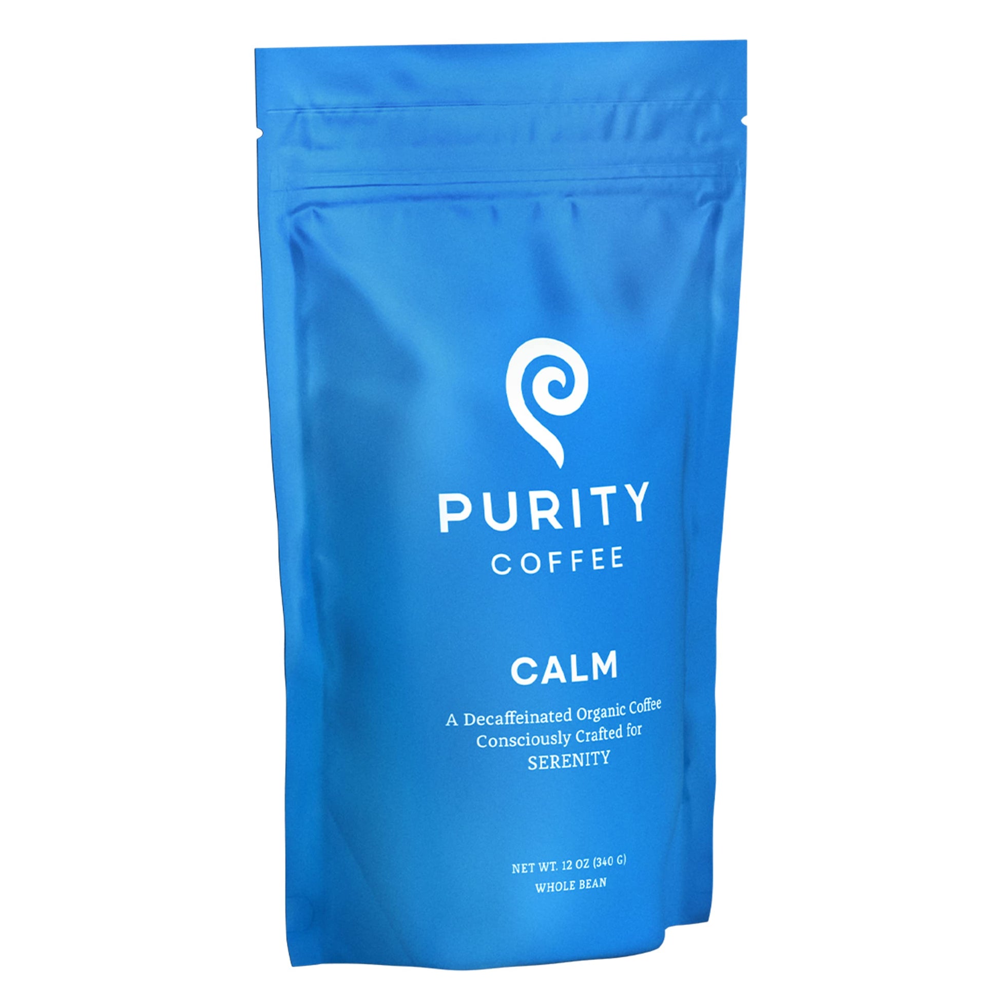 Purity Coffee CALM Decaf Medium Roast Whole Beans - USDA Certified Organic Specialty Grade Arabica Swiss Water Processed Decaffeinated - Third Party Tested for Mold  Mycotoxins  Pesticides - 12 oz Bag