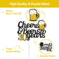 Cheers To 30 Years Cake Topper, Happy 30Th Birthday Cake Topper, 30Th Anniversary Thirty Birthday Party Supplies Black And Gold