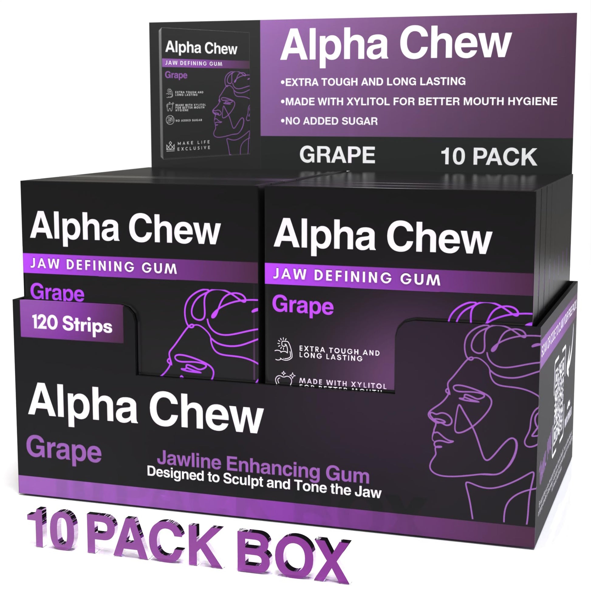 Jawline Chewing Gum for Men | Hard Chewing Gum for Mewing and Stronger Jaw | Tough Gum for Jawline Excercise | Sugar Free with X