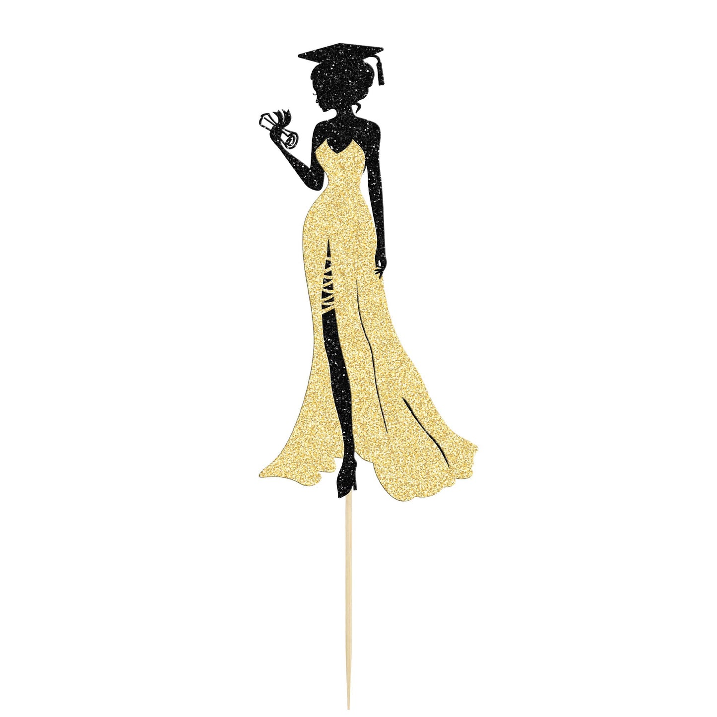 1Pc 2024 Graduation Cake Topper With Glitter Grad Cap Diploma High Heel Girl Graduation Cake Pick 2024 Senior Graduation Cake De