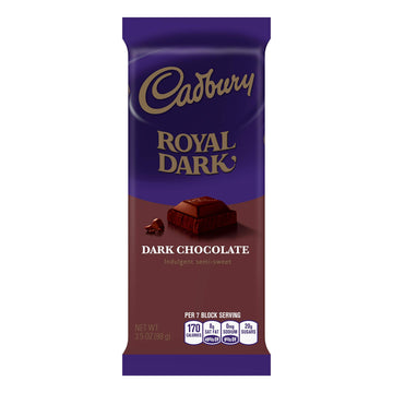Cadbury Royal Dark Dark Chocolate Candy Bars, 3.5 Oz (14 Count)