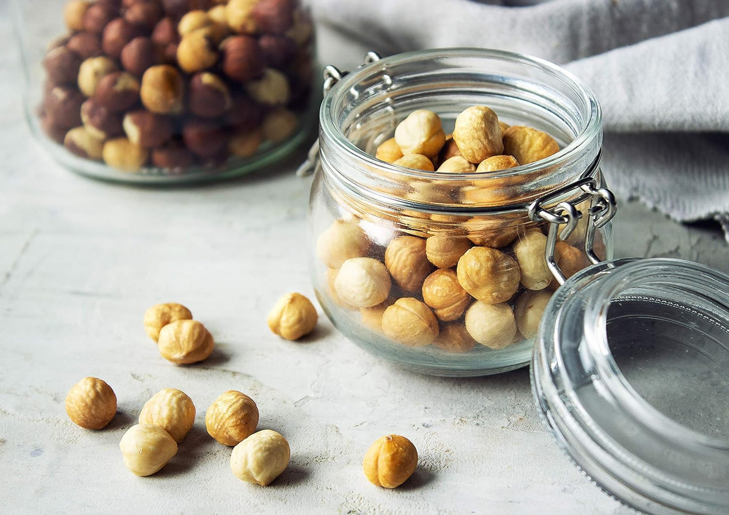 Food To Live - Organic Blanched Roasted Hazelnuts, 8 Ounces - Non-Gmo, Dry Roasted Filberts, No Skin, Whole Nuts, Unsalted, Kosh