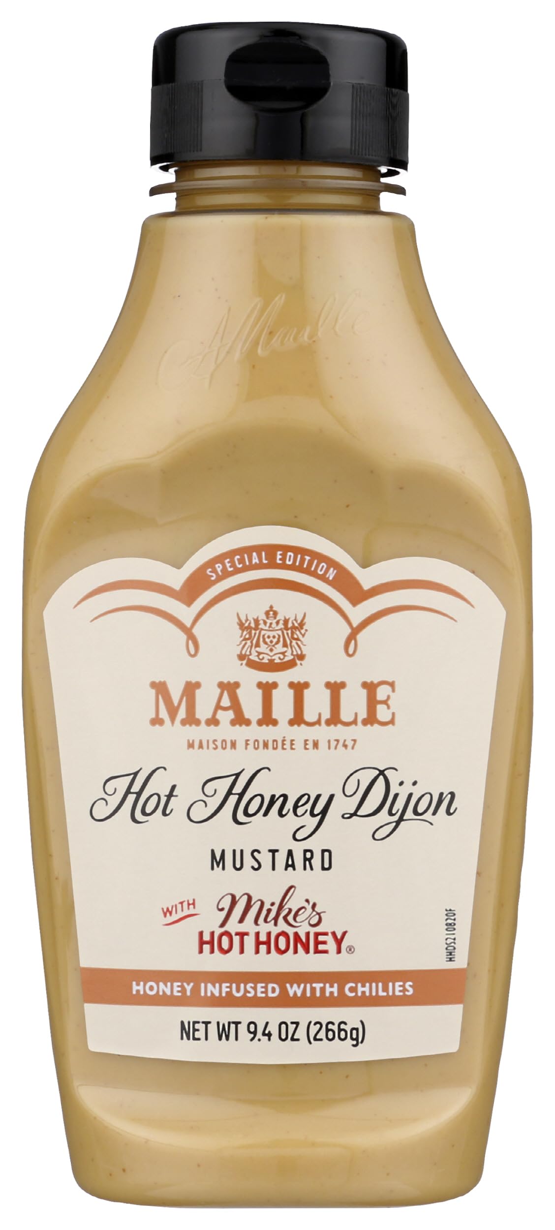 Maille Hot Honey Dijon Mustard, Honey Infused with Chilies, Kosher, Gluten Free, 9.4 Ounce (Pack of 6)