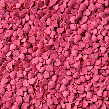 Eastron Edible Valentine Rose Red Heart Shapes Sprinkles for Cakes Decorating 8mm Heart Cupcakes Toppers for Birthday, Ice Cream