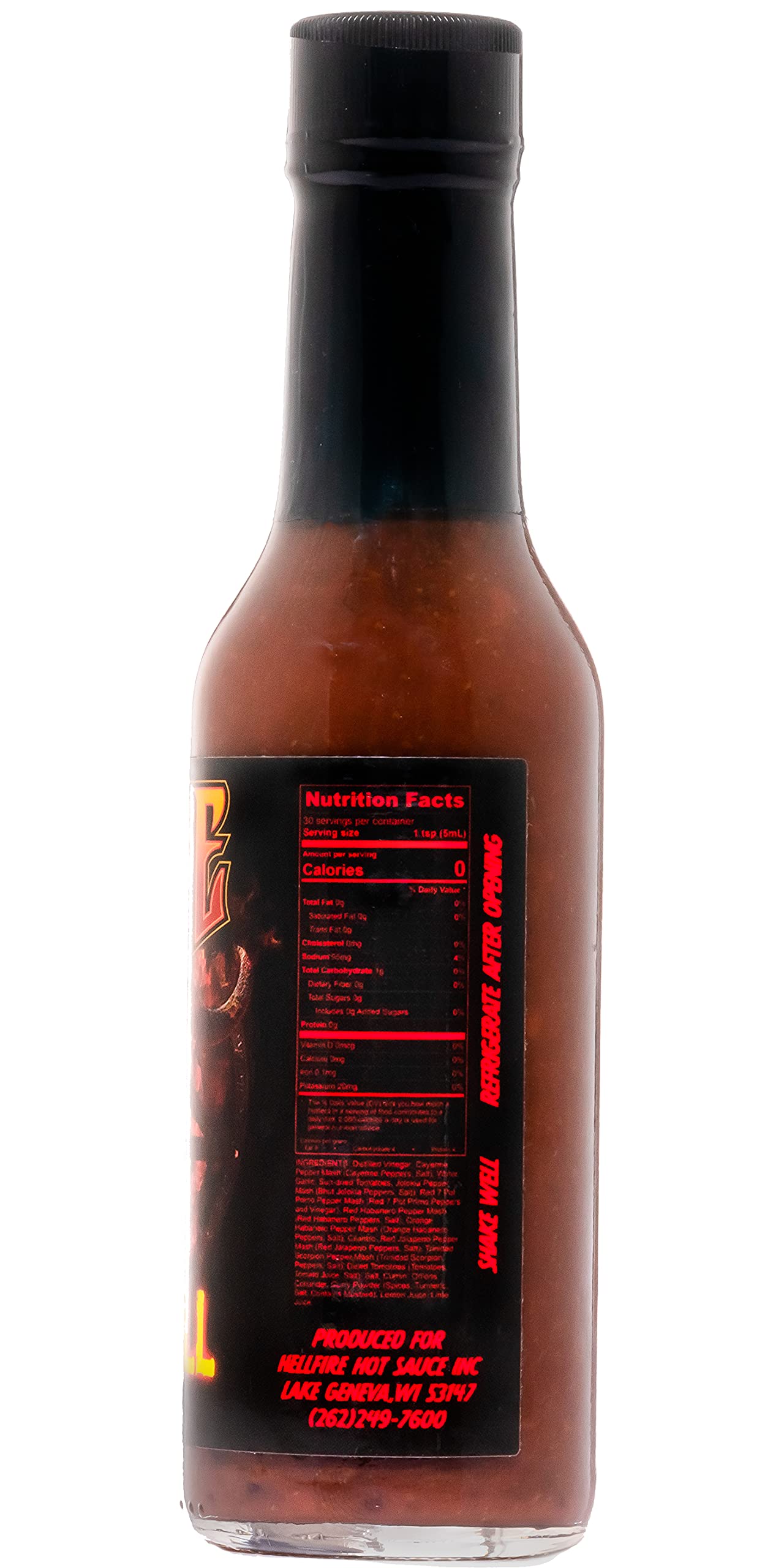 Hellfire Pure Hell Hot Sauce, 7 Pepper Blend, Gourmet, Multi Award-Winning, Amazingly Hot And Flavorful Sauce, 5 Oz.,
