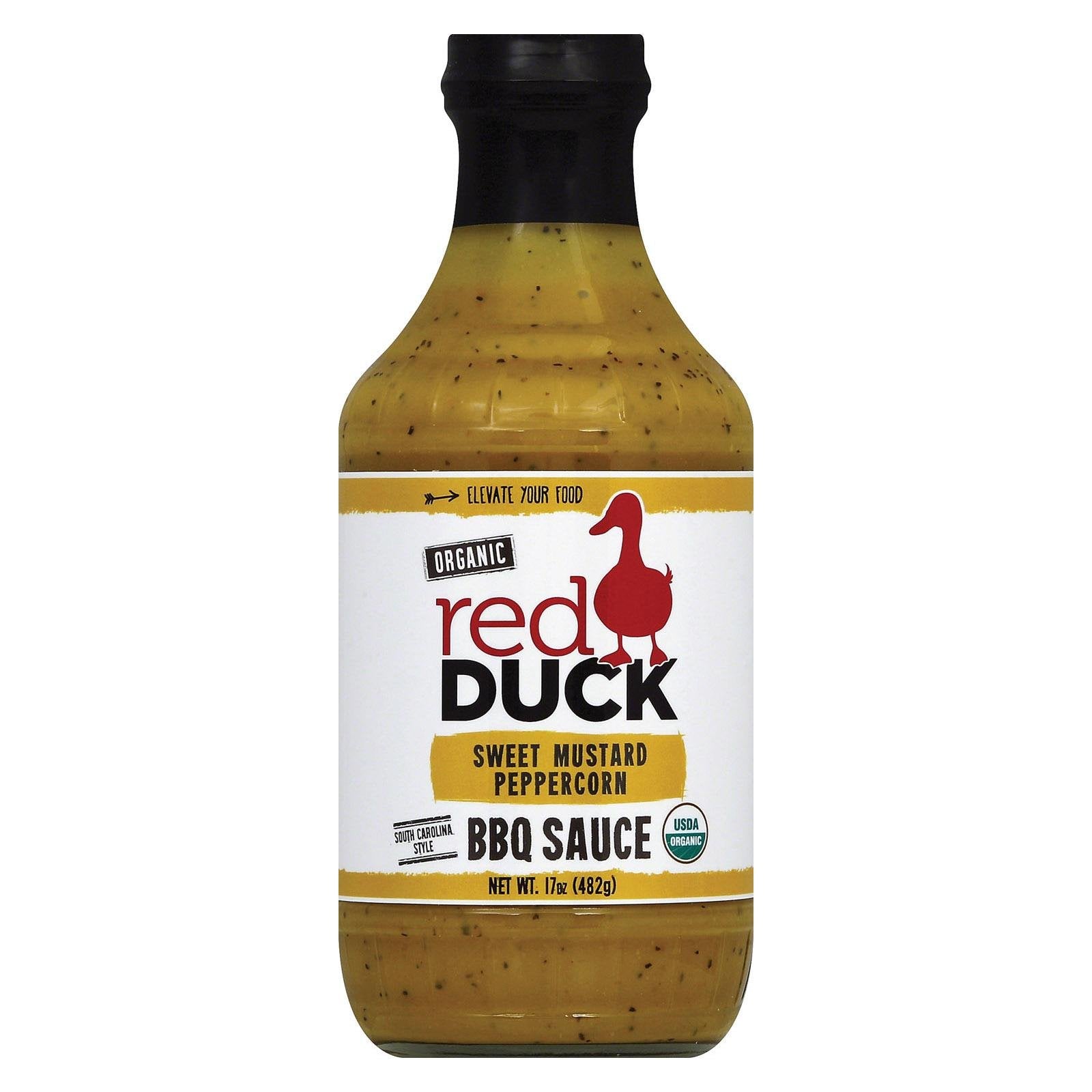 Red Duck Sweet Mustard Peppercorn Organic BBQ Sauce - Gluten-Free, All Natural (Sweet Mustard Peppercorn, 17 fl. oz.)