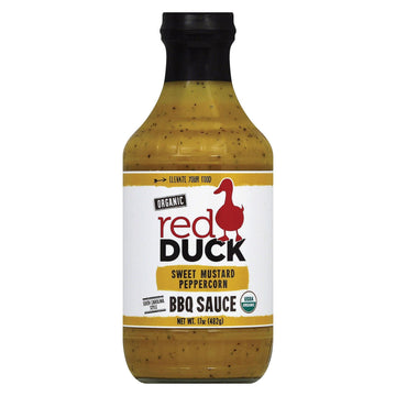 Red Duck Sweet Mustard Peppercorn Organic BBQ Sauce - Gluten-Free, All Natural (Sweet Mustard Peppercorn, 17 fl. oz.)