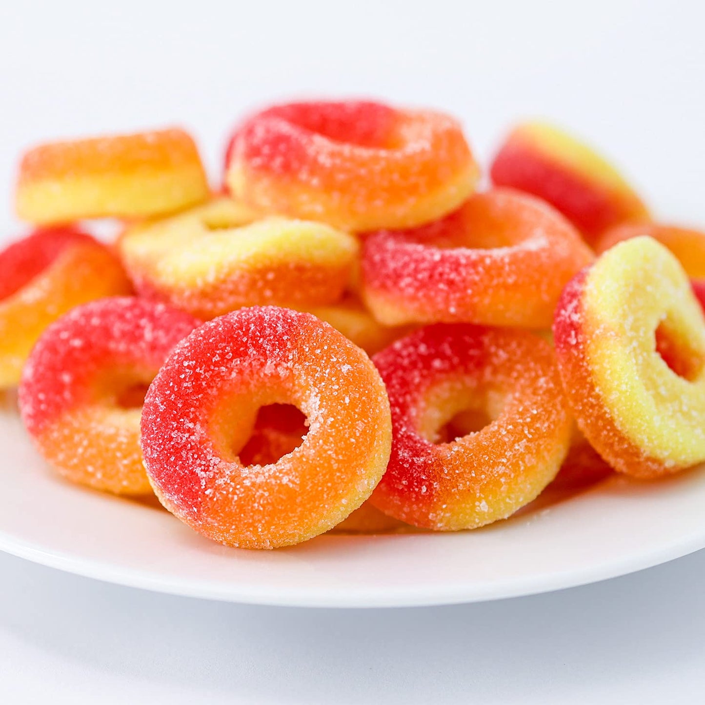 Funtasty Peach Rings Soft Gummy Candy, Sour And Sweet - Bulk Pack 1 Lb