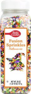 Betty Crocker Fusion Sprinkles Halloween Mix, Spooky Black, Orange, Green & Purple Sprinkles for Decorating Treats, Cookies & Ca