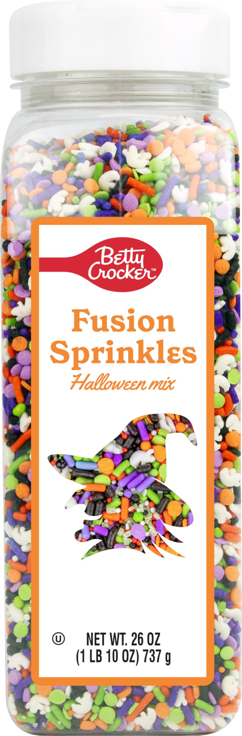 Betty Crocker Fusion Sprinkles Halloween Mix, Spooky Black, Orange, Green & Purple Sprinkles for Decorating Treats, Cookies & Ca