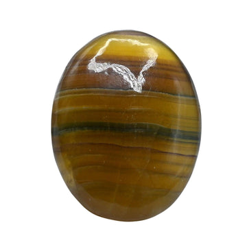 Amazing Gemstone Fluorite Palm Stone - Pocket Massage Worry Stone For Natural Body Chakra Balancing, Reiki Healing And Crystal G