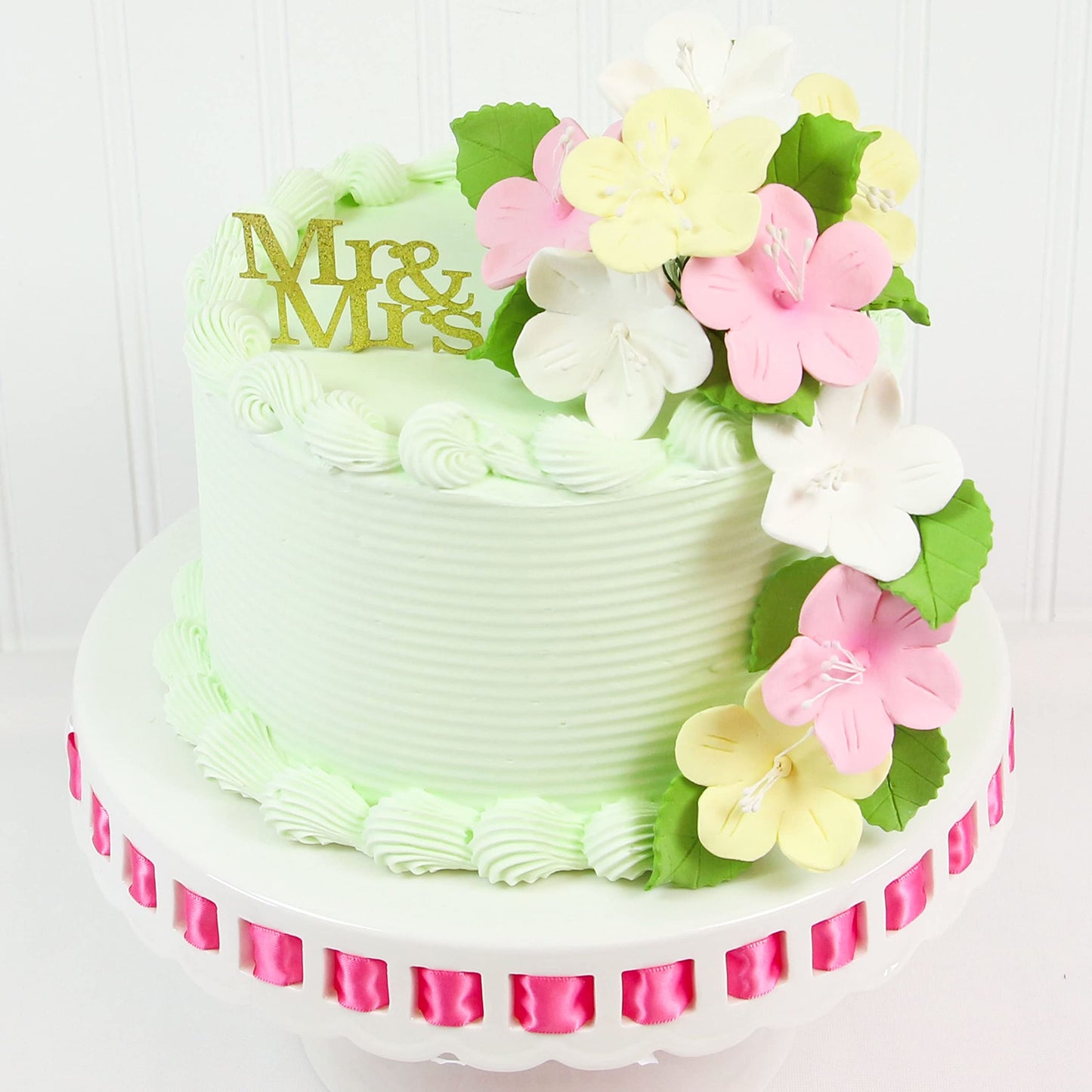 Global Sugar Art Wired Fruit Blossom Sugar Cake Flowers, Assorted Colors, 18 Count With Leaves By Chef Alan Tetreault