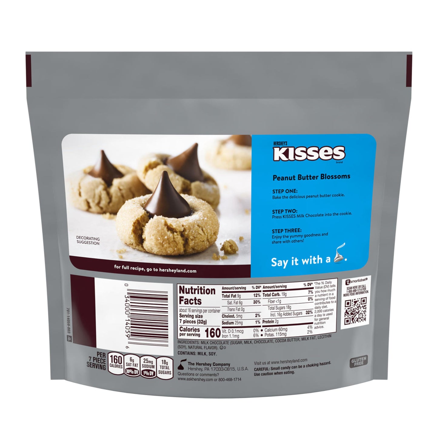 Hersheys Kisses Milk Chocolate Candy Family Pack, 17.9 Oz