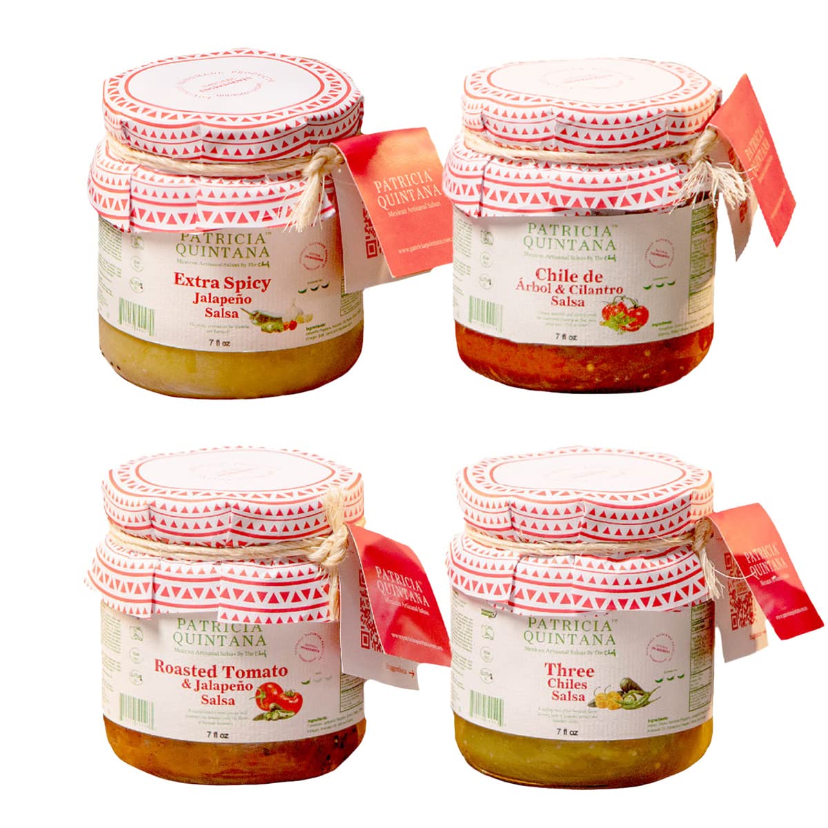 Patricia Quintana Authentic Mexican Salsa Sampler Pack - Enjoy Roasted Tomato & Jalapeo Salsa, Extra Spicy Jalapeo Salsa, Chile