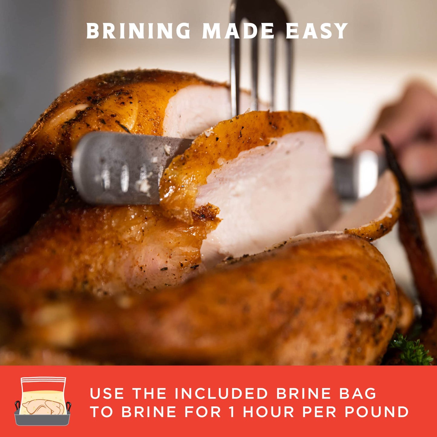 Fire & Flavor Sweet Heat Turkey Brine Kit - Seasonings for Roasting  Grilling  smoky aroma  and Frying Turkeys - Includes Brining Bag