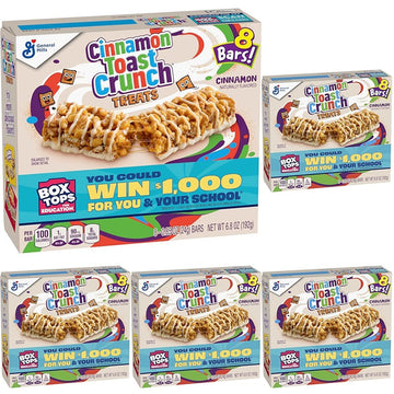 Cinnamon Toast Crunch Breakfast Cereal Treat Bars, Snack Bars, 8 ct (Pack of 5)