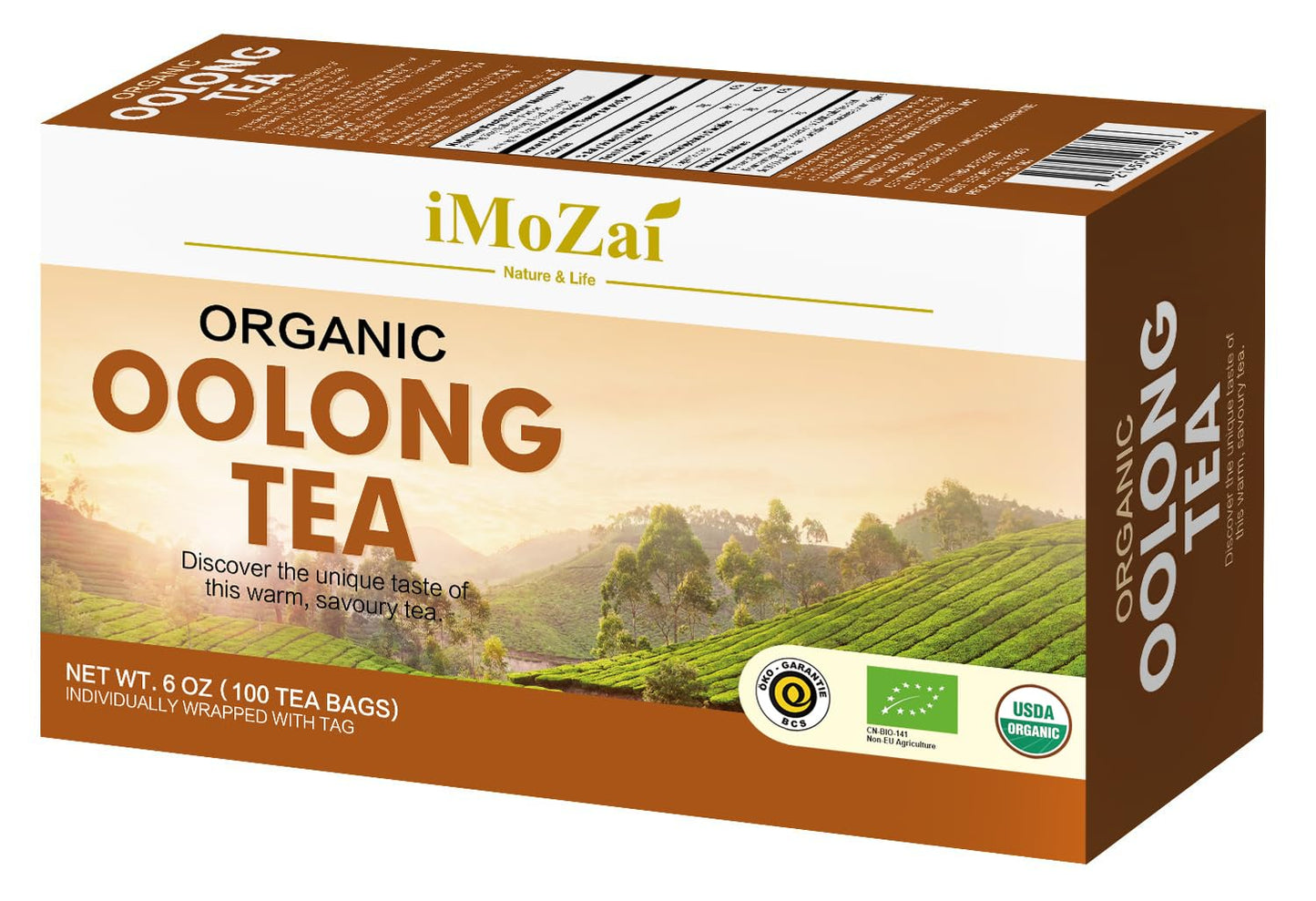 iMoZai Organic Oolong Tea Bags - 100 Count Individually Wrapped