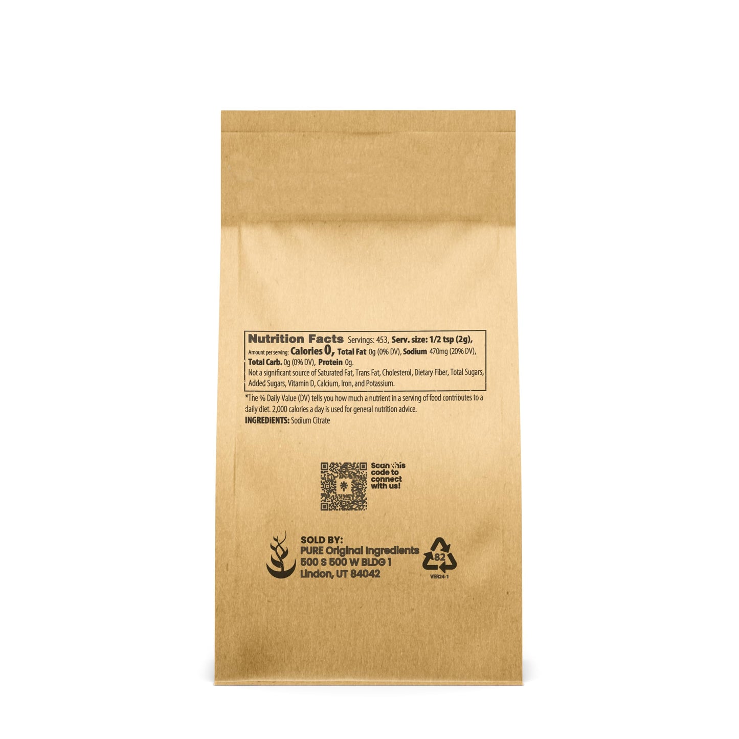 PURE ORIGINAL INGREDIENTS Sodium Citrate Emulsifier, Preservative 32 Ounce (Pack of 1)
