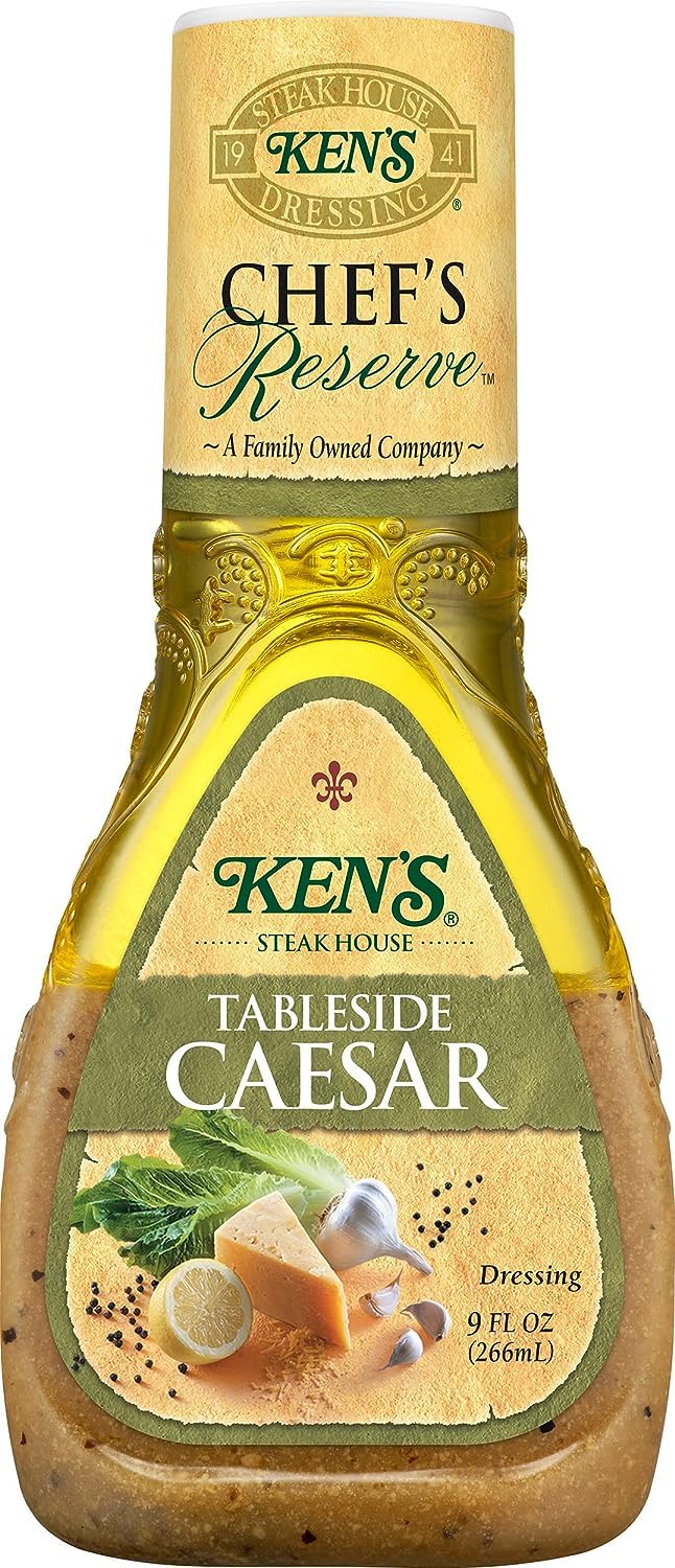 Kens Steak House Caesar Dressing, Tableside, 9 Ounce, Pack of 3