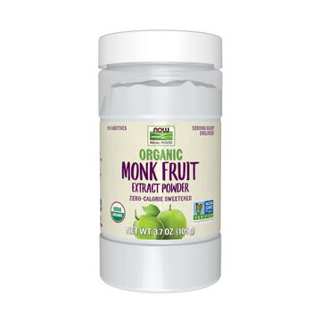 Now Real Food, Organic Monk Fruit Extract Powder, Zero-Calorie Sweetener, 3.7 Oz
