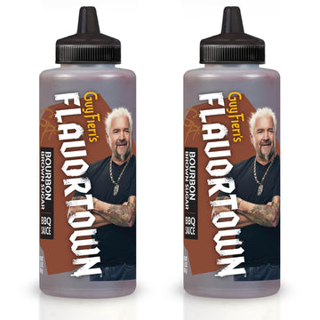Guy FieriS Flavortown Flavor Blend Brown Sugar Bbq Sauce - Sweet & Smoky Barbecue Sauce  Use For Chicken Wings  Ribs  Burgers  & More - 15.2 Ounce Bottle (Pack Of 2)