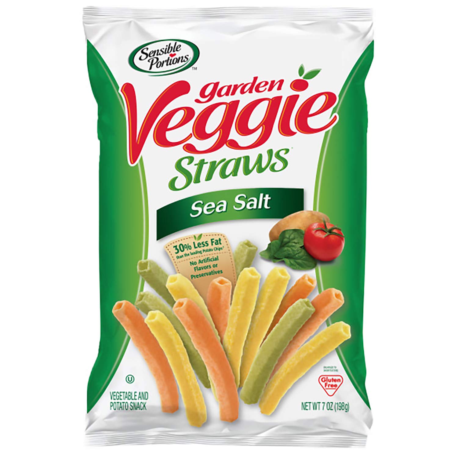 Sensible Portions Garden Veggie Straws, Sea Salt Flavor, 7 oz, Pack of 1, Model 30201