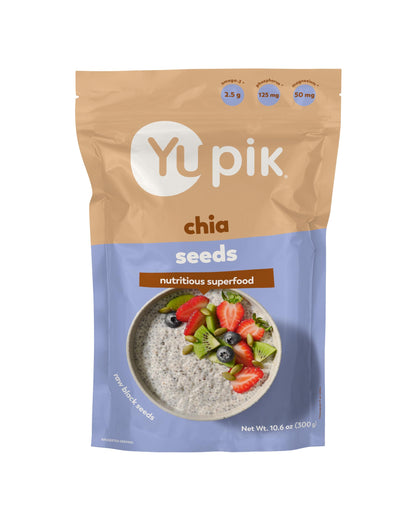 Yupik Raw Black Chia Seeds, 10.6 Oz, Gluten-Free, Kosher, Natural Plant-Based Seeds, Superfood, Source of Omega-3 and Magnesium,