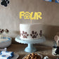 1 Pcs Four Cake Topper Gold Glitter 4 Years Old Birthday Dog Paw Cake Pick For Puppy Dog Let'S Pawty Theme Kids Boys Girls 4Th B
