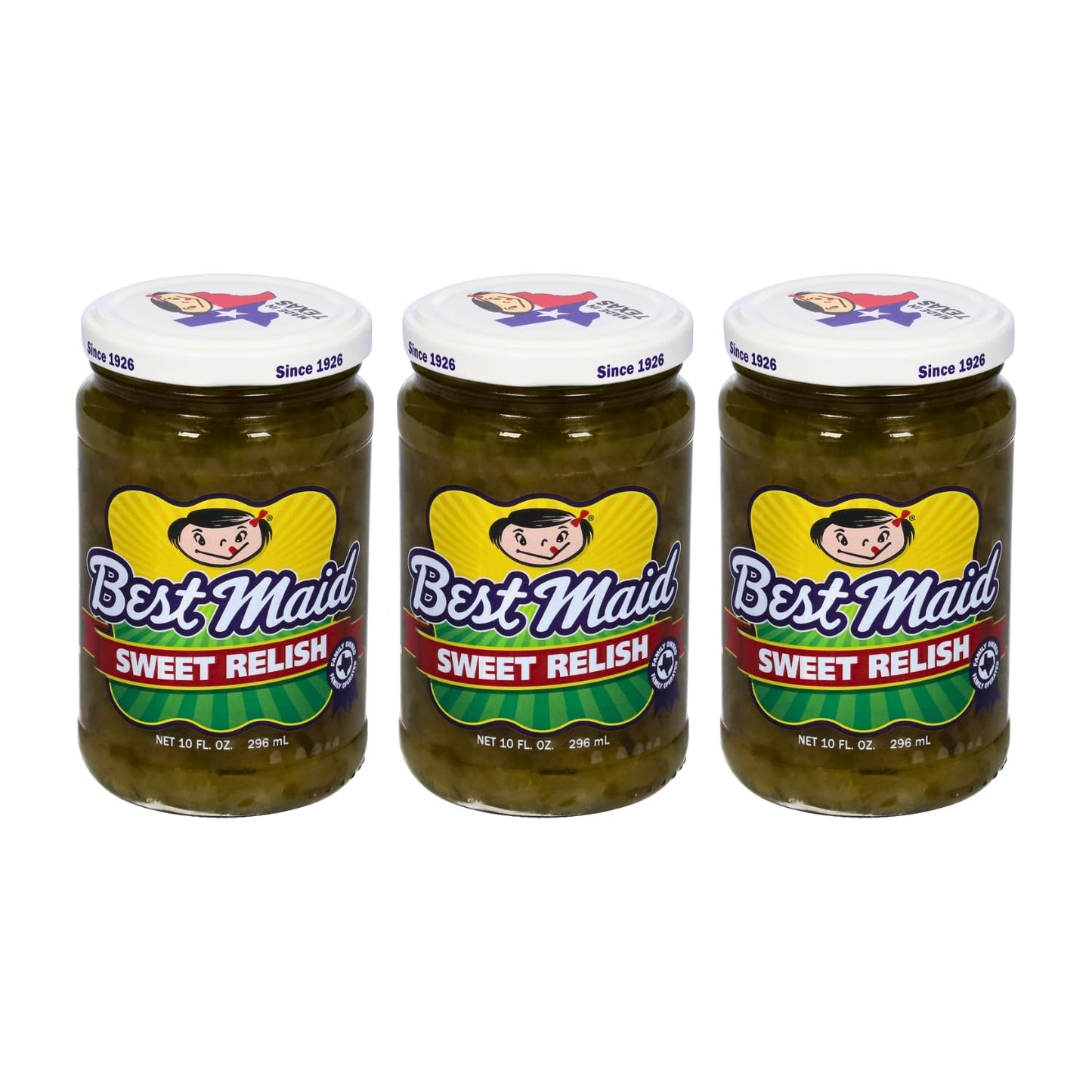 Best Maid Products Pickle Relish 10 Ounce 3 Packs - Sweet, Dill, Jalapeno Sweet, or Jalapeno Mustard (Sweet Relish)