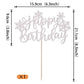 Rssta i Snowflake Happy Birthday Cake Topper Glitter Winter Theme Silver, Model: xm138-silver, Baby Shower Decorations