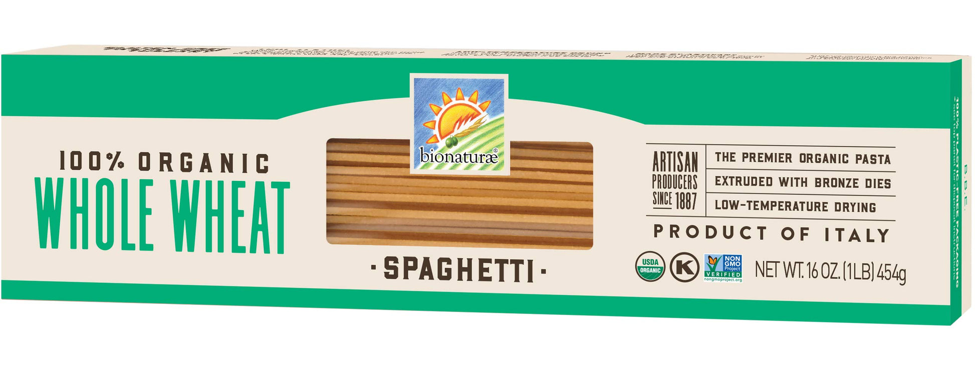 Bionaturae Organic Whole Wheat Spaghetti Pasta, 16 Ounce - 12 Per Case