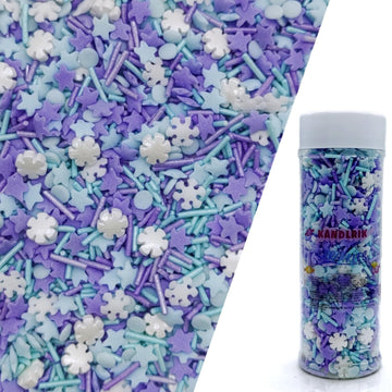 Snowflake Sprinkles Blue & White & Purple Christmas Sprinkles Mixed size snowflake Stars Jimmies CakeCookie Decorating Perfect f