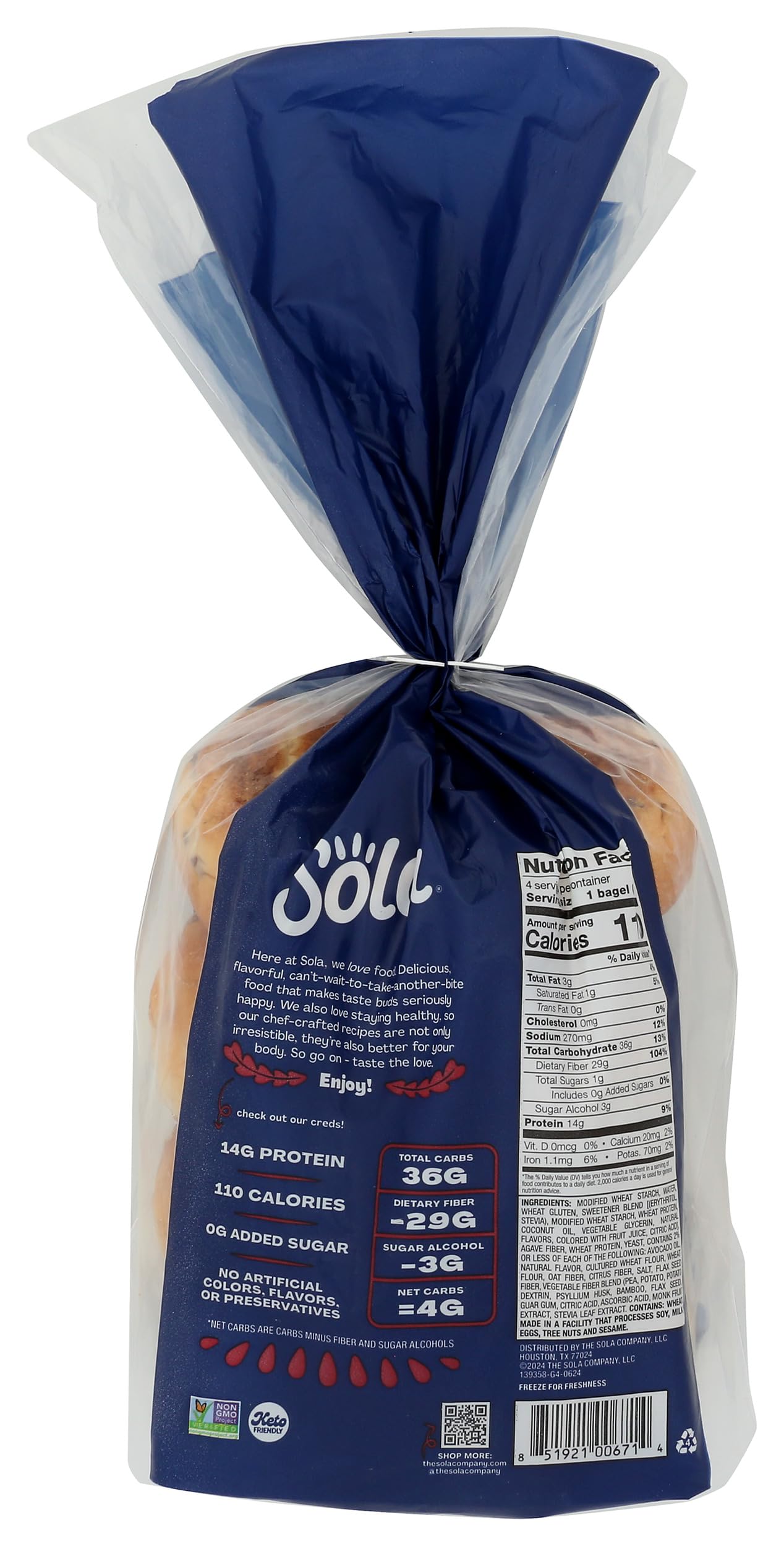 The Sola Company Blu-Berry Bagels, 12 OZ