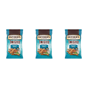 Snyders of Hanover Jalapeo Ranch Flavored Twisted Pretzel Sticks, 12 Oz Bag (Pack of 3)