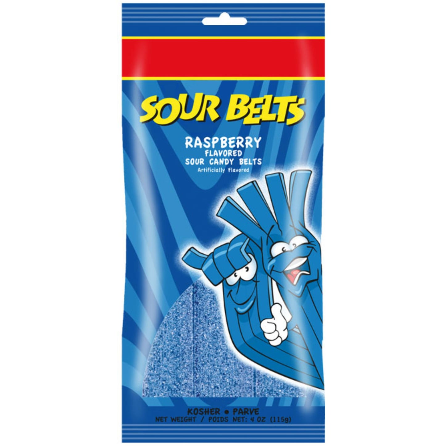 Snacktery Raspberry Sour Belts - Vibrant & Tangy Blue Raspberry Sour Strips - Non GMO, Vegan & Kosher Blue Raspberry Sour Candy 