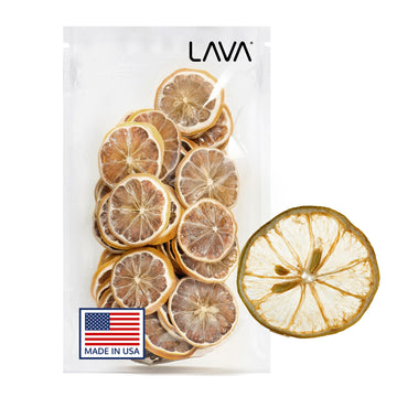 Lava Premium Dried Lemon Slices 3Oz/85G, Made In The Usa, 100% Natural Dehydrated Lemon Wheels For Cocktail Garnishes, Drinks, C