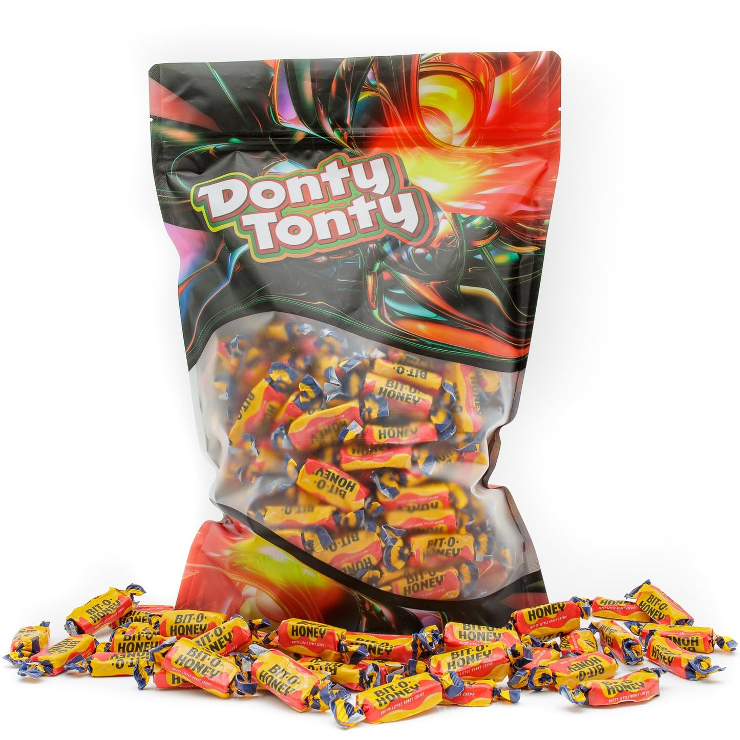 Bit-O-Honey Candy 5 Lb - Bulk Bag, Retro Taffy, Honey & Almond Flavor, Soft Chewy, Individually Wrapped