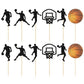 24Pcs Basketball Cupcake Toppers Star Sports Fan Basketball Backboard Cupcake Picks Baby Shower Basketball Players Sports Theme