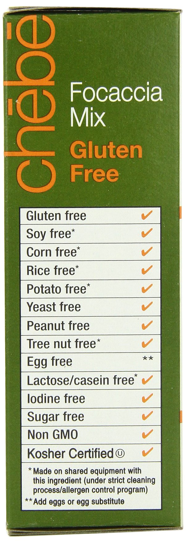 Chebe Bread Focaccia Flat Bread Mix, Gluten Free, 7.5-Ounce Bags (Pack Of 8)