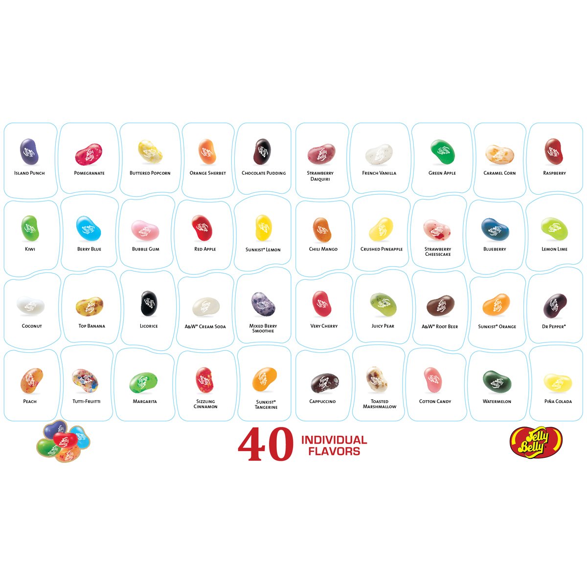 Jelly Belly Jelly Bean Gift Box - 40 Flavors, 16 oz, Multicolor