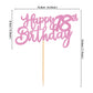 Cyodoos Pink Glitter 18th Birthday Cake Topper - Medium Paper Food Picks for Party Decorations