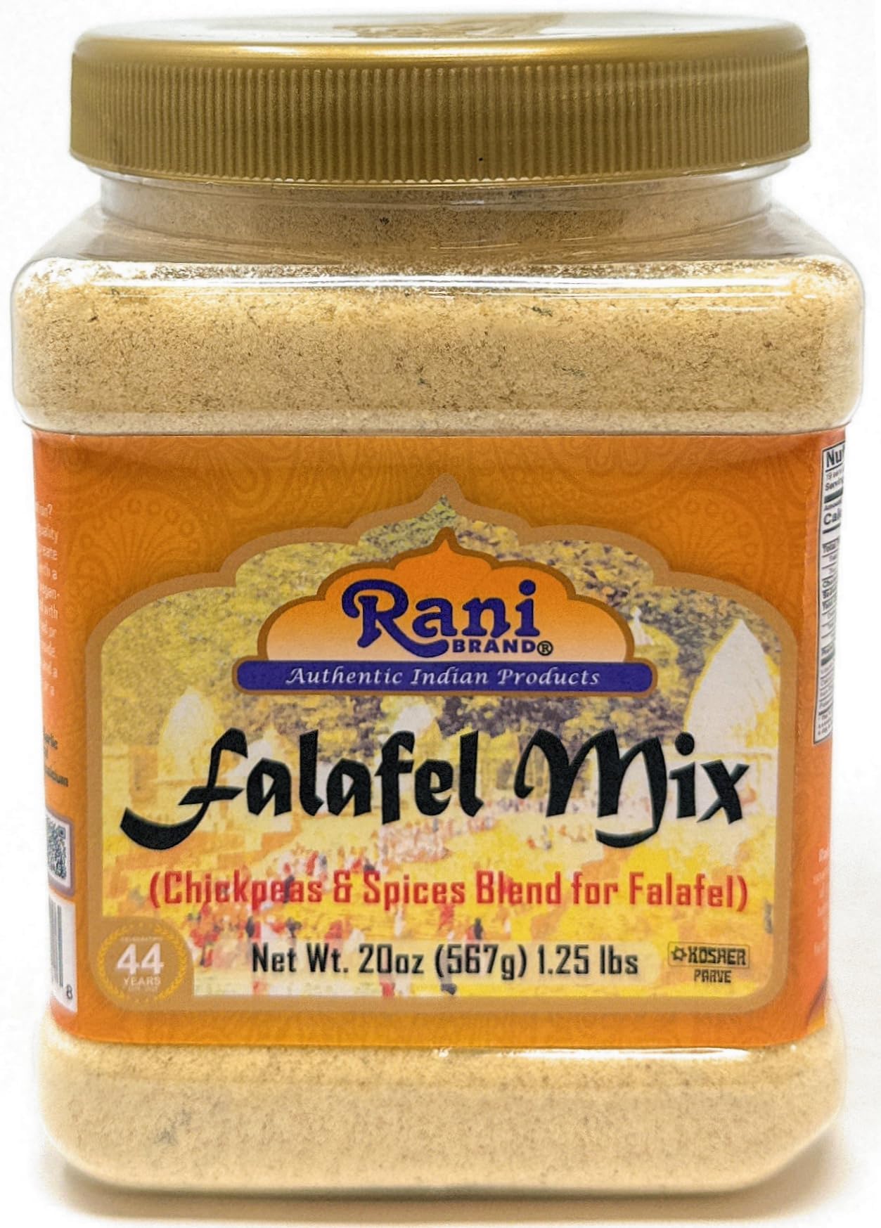 Rani Falafel Mix - Chickpeas & Spices Blend, Gluten Friendly, 20oz PET Jar, Non-GMO, Kosher, Product of USA
