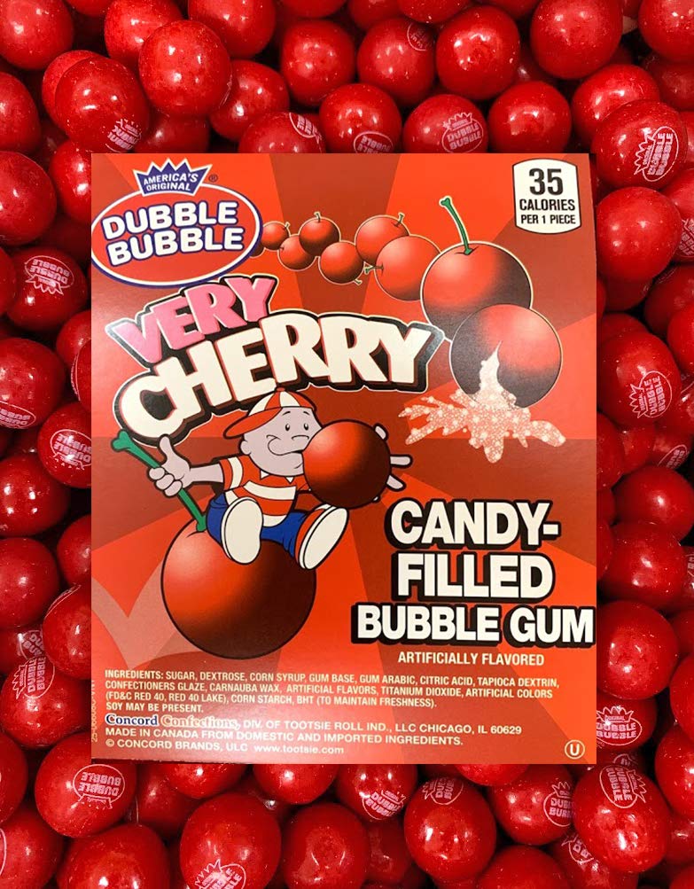 Very Cherry Dubble Bubble Gumballs | Candy Filled Bubble Gum Balls 1'' | 1.5 Pounds