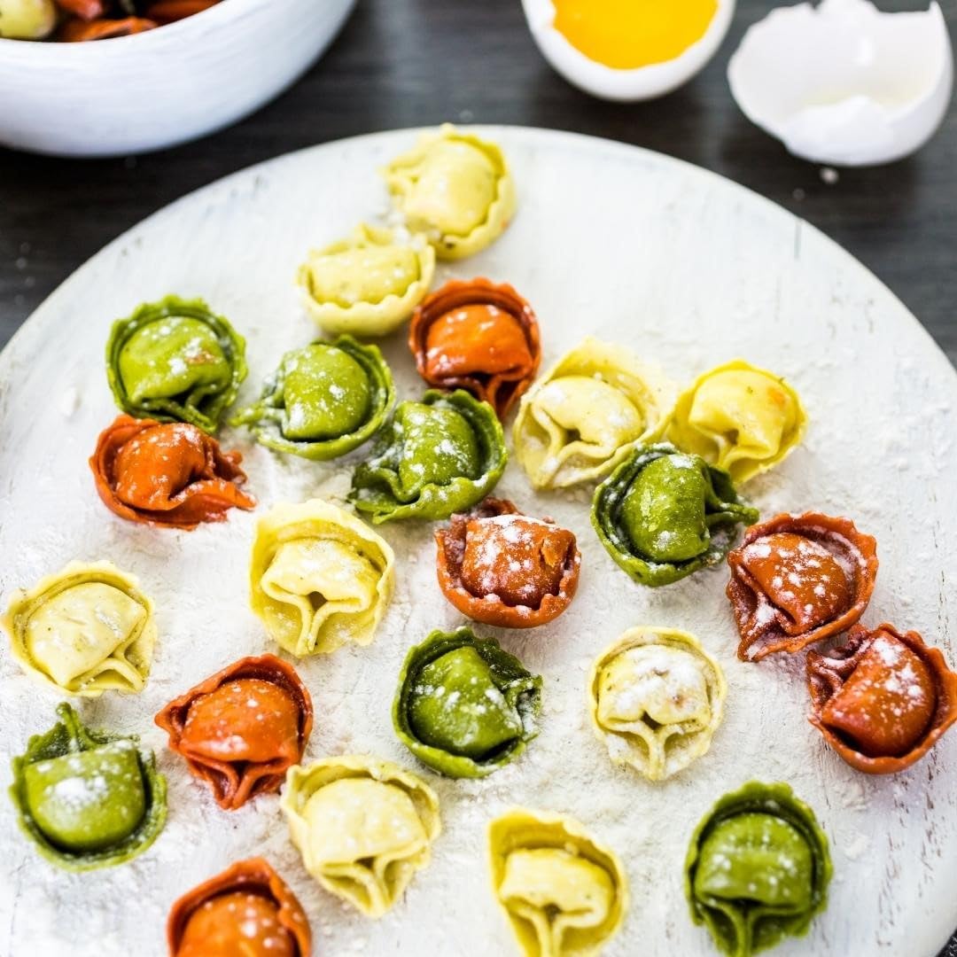Corabella Classic Italian Tricolor Tortellini Pasta - Non Gmo | Cheese Tortellini Pasta | Fresh Cheese Tortellini Pasta | Premiu