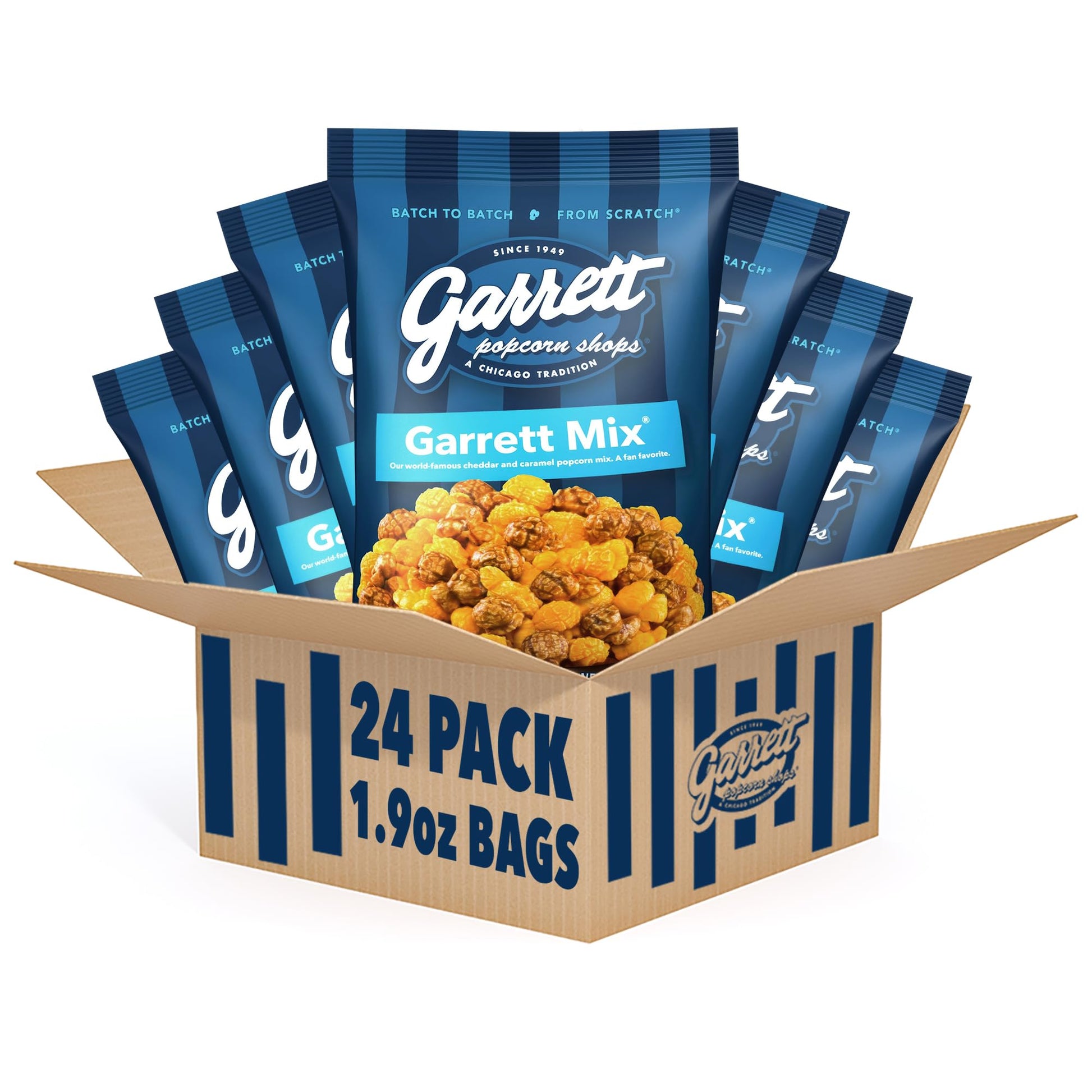 Garrett Popcorn Garrett Mix, Cheese & Caramel, Gluten Free, 1.9oz Pack of 24 Bags