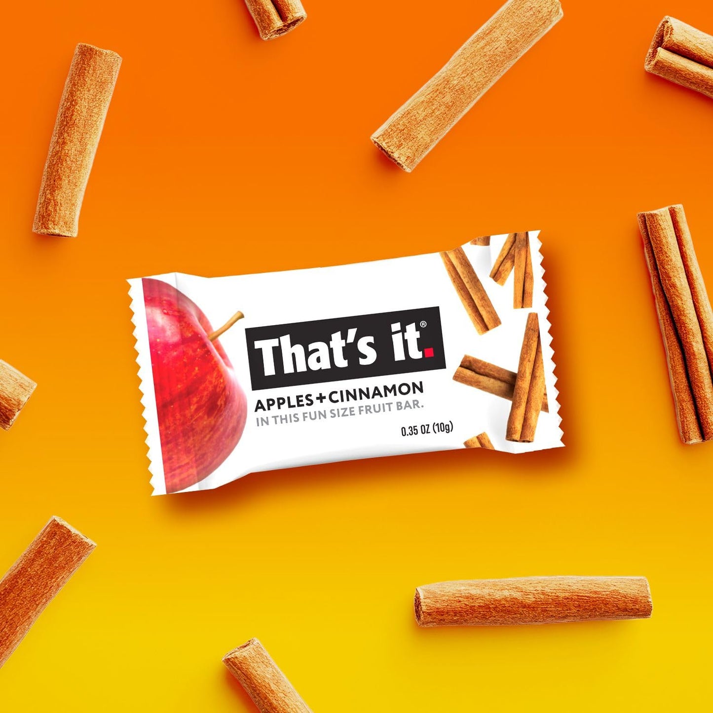 Thats it. Fun Size Fruit Bars Variety Pack (50 Pieces  10g Each)  Non-GMO  Kosher  Gluten Free  Breakfast Snacks  Allergy Friendly (Cherry-Cinnamon)