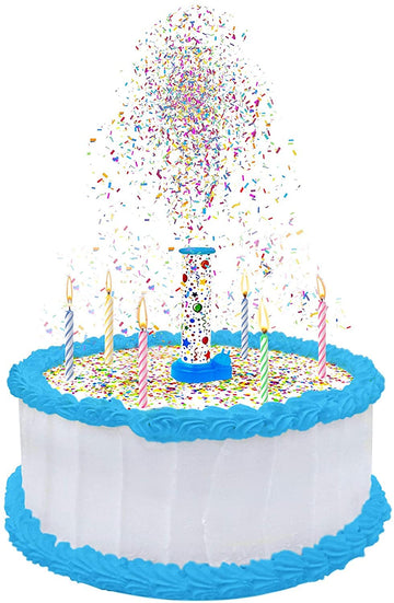 BEST PARTY EVER! Confetti Candle Cake Topper, Edible Sprinkles, 2-Pack, Blue