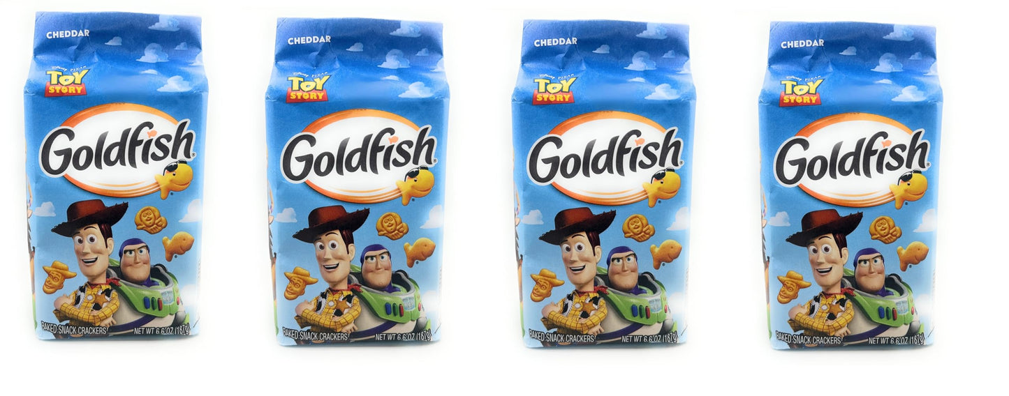 Goldfish Crackers - 4 bags - Free of Dyes (Toy Story Cheddar 6.6oz)