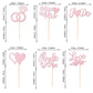 YCTHUNFISH Bridal Shower Cupcake Toppers, 36 Pack Glitter Diamond Ring Picks, Light Pink, Bamboo Decorations for Engagement and Bachelorette Party